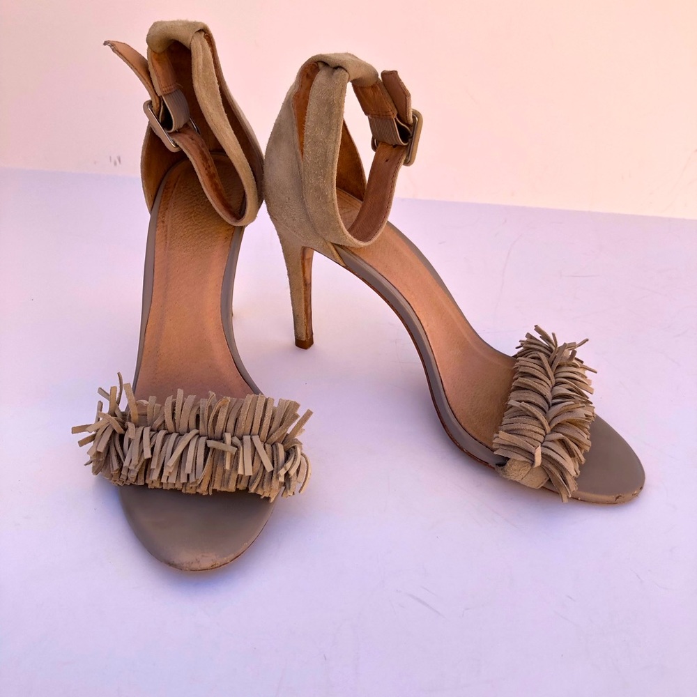 3 for $25 Joie Leather Fringed Ankle Strap Heels